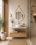 Mueble de baño suspendido modulo estepa/encimera blanco CERDEÑA